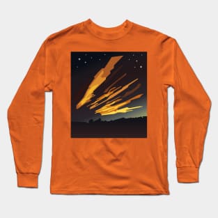 Sunrise cartoon landscape and comet tails Long Sleeve T-Shirt